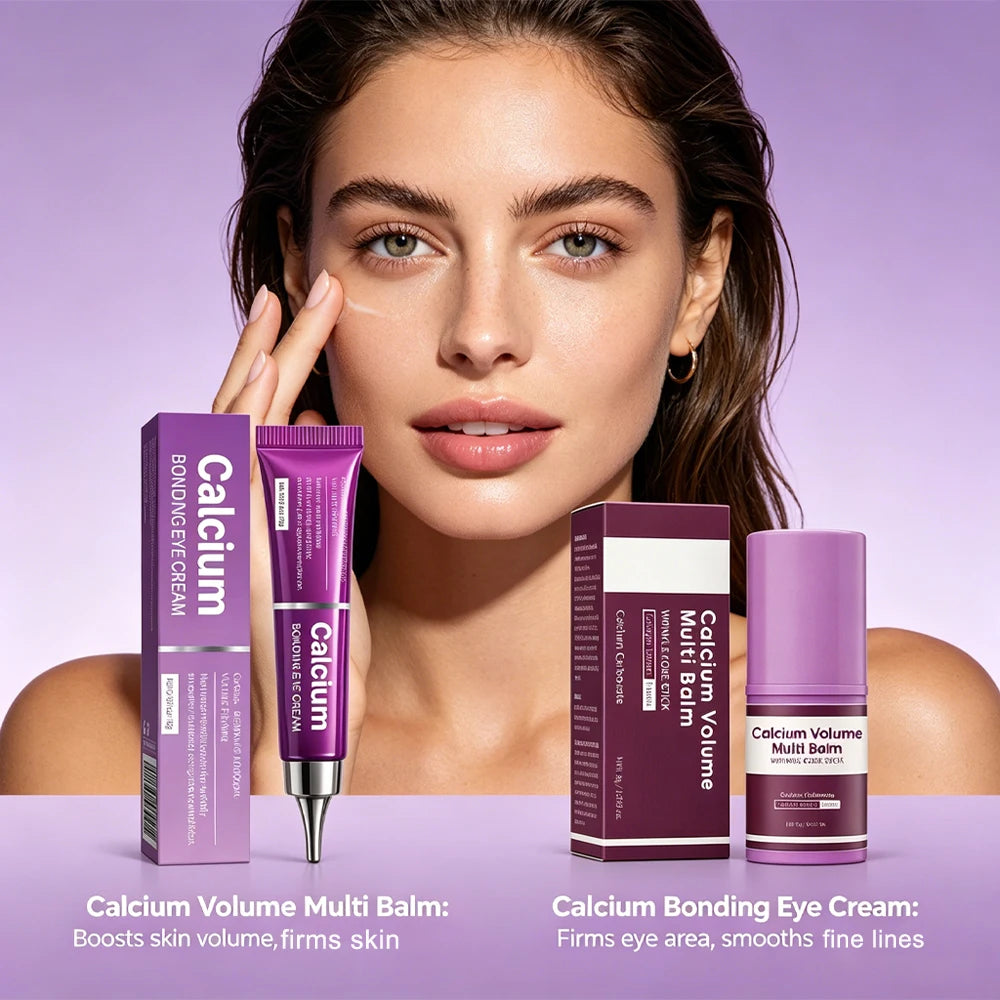 Calcium Skincare Set, Calcium Bonding Eye Cream with Peptides + Calcium Volume Multi Balm, Firming Eye Treatment, Hydrating Care Peaceful Pleasures Health and Wellness