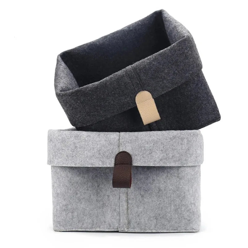 Felt Storage Basket | Foldable Organizer Bin – Home, Dorm & Office