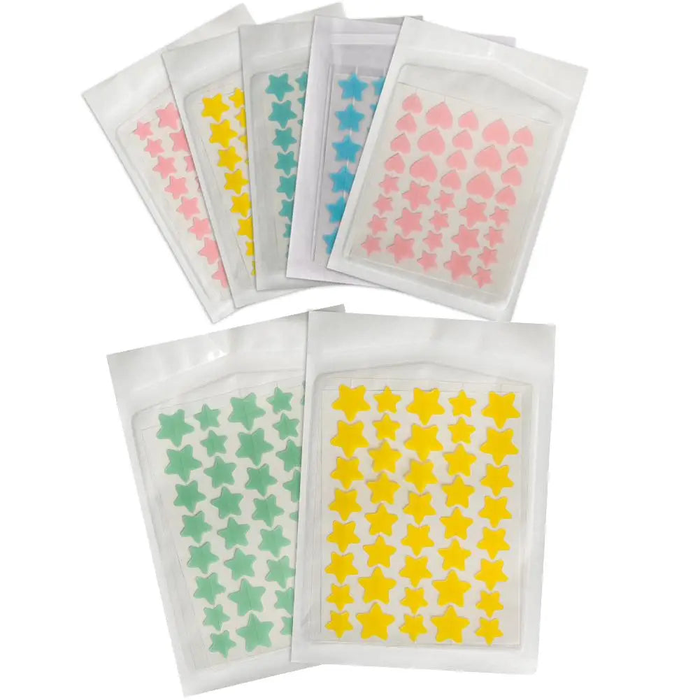 Colorful Star & Heart Shaped Acne Pimple Patches – Invisible Cute Acne Cover Stickers 40pcs Peaceful Pleasures Health and Wellness
