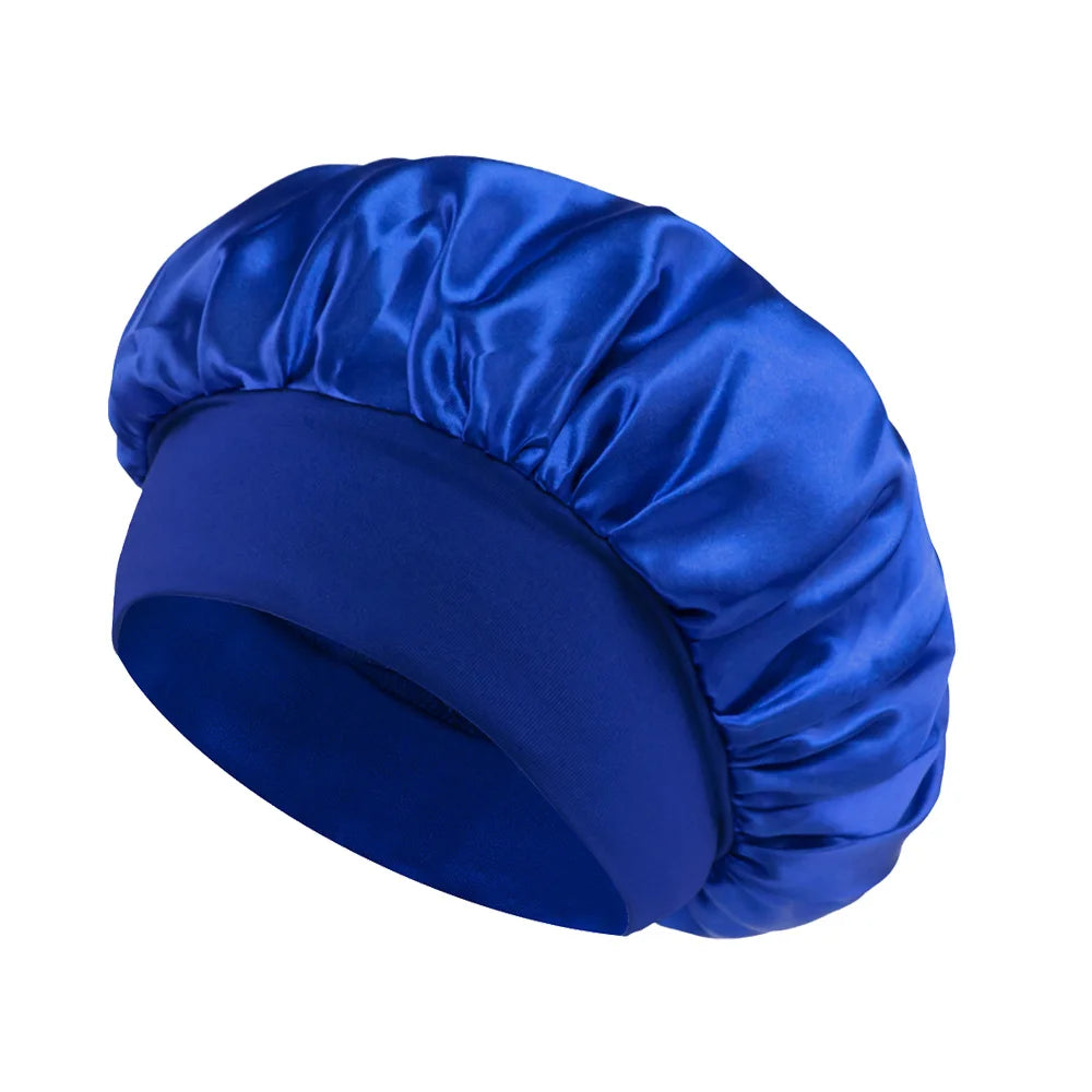 Kids Satin Sleep Cap – Elastic Turban Bonnet for Hair Care