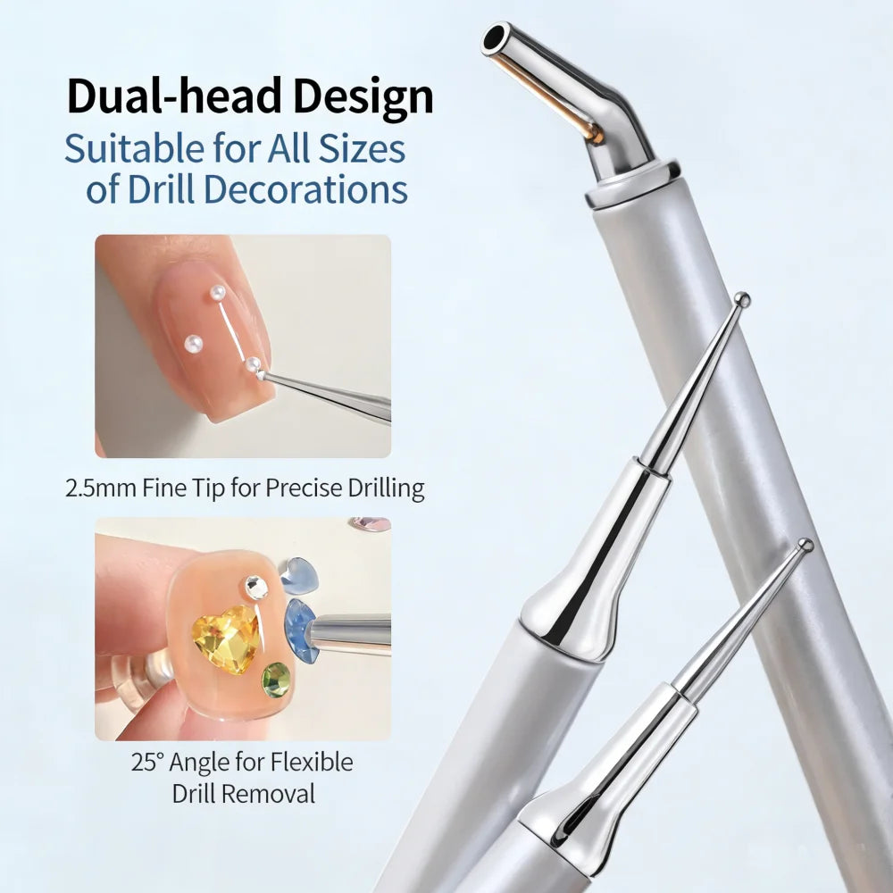 1Pc Dual-ended Rhinestone Gems Picker Dotting Pen Wax Pencil Acrylic Handle Crystal Studs Picker Manicure Nail Art DIY Tools Peaceful Pleasures Health and Wellness