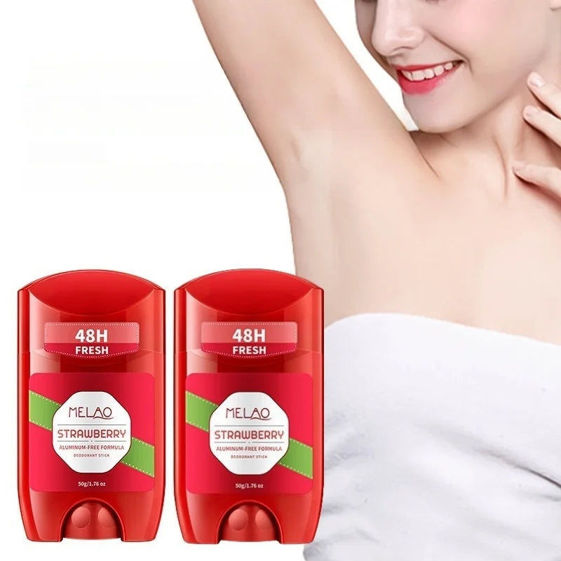 Strawberry Deodorant Stick 50g – Aluminum-Free 72-Hour Freshness