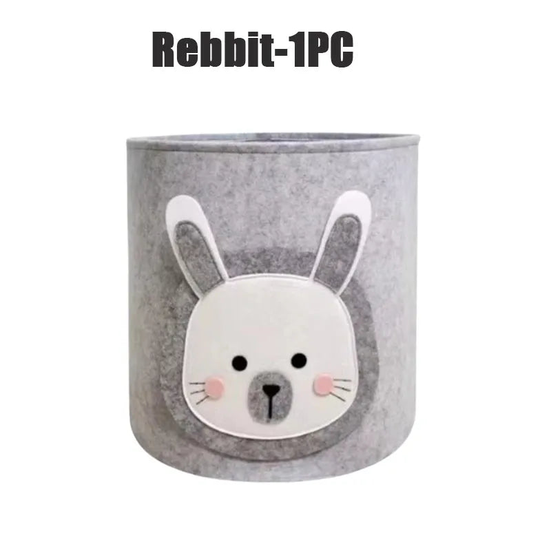 Large Felt Kids Toy & Laundry Basket – Cartoon Animal Design