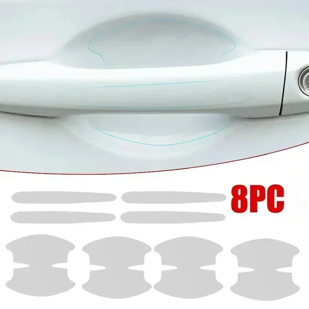 8PCS Universal Car Door Handle Bowl Scratch Protective Stickers Transparent Car Handle Anti-collision Protection Strip Peaceful Pleasures Health and Wellness