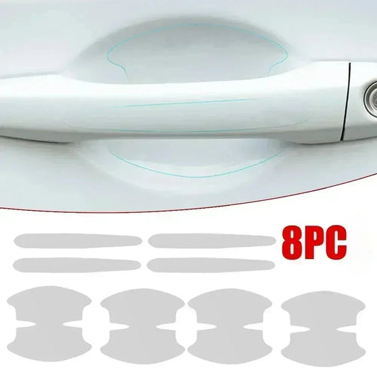 8PCS Universal Car Door Handle Bowl Scratch Protective Stickers Transparent Car Handle Anti-collision Protection Strip Peaceful Pleasures Health and Wellness
