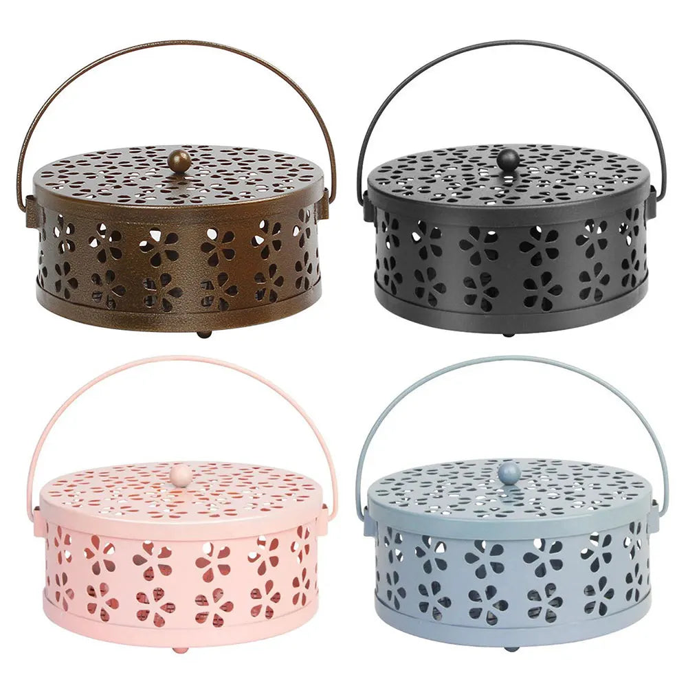 Portable Metal Mosquito Coil Holder with Handle – Outdoor Incense Burner Peaceful Pleasures Health and Wellness