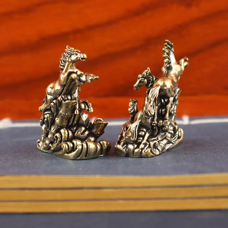 Feng Shui Brass Galloping Horse Statue | Wealth & Success Decor