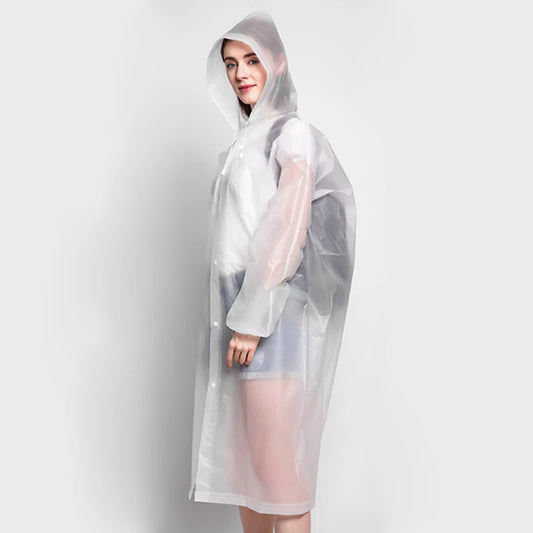 Rainwear Outdoor Hooded Breathable Tourism Concert Raincoat Camping Hiking Hunting Birdwatching Suit Rain Gears Peaceful Pleasures Health and Wellness WHITE One Size