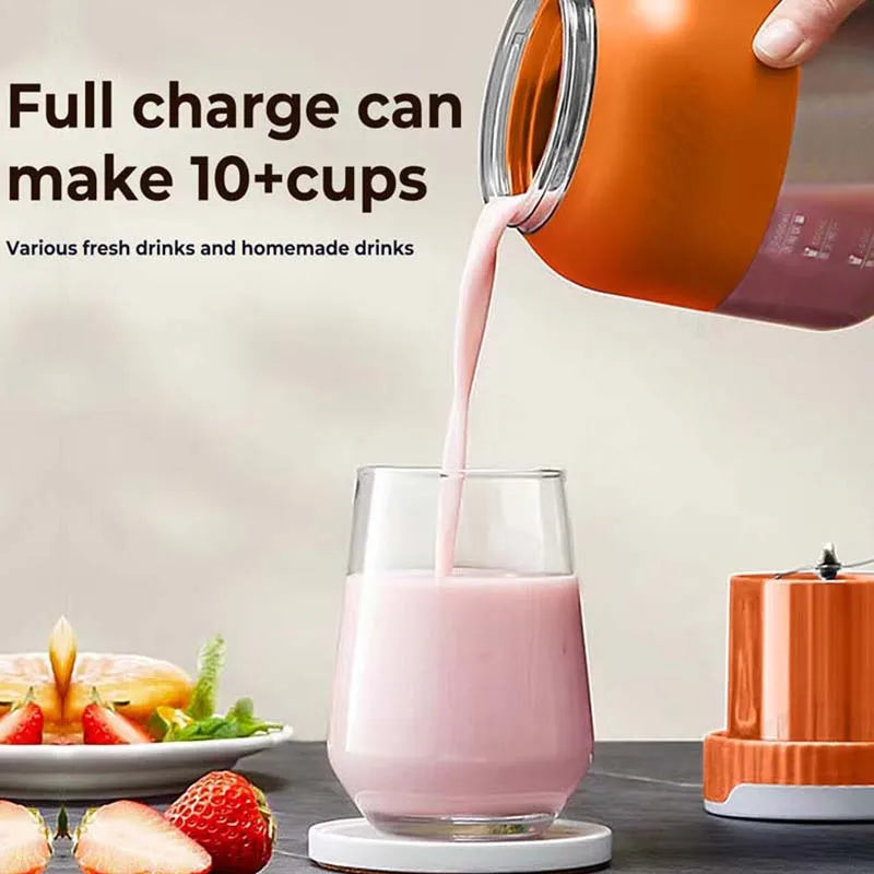 Wholesale Portable USB Rechargeable Electric Juicer Cup Cordless Stainless Steel Cordless Blender Juice Machine Water Bottle Peaceful Pleasures Health and Wellness