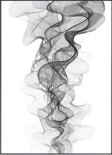Abstract Geometric Black & White Wavy Canvas Wall Art Print