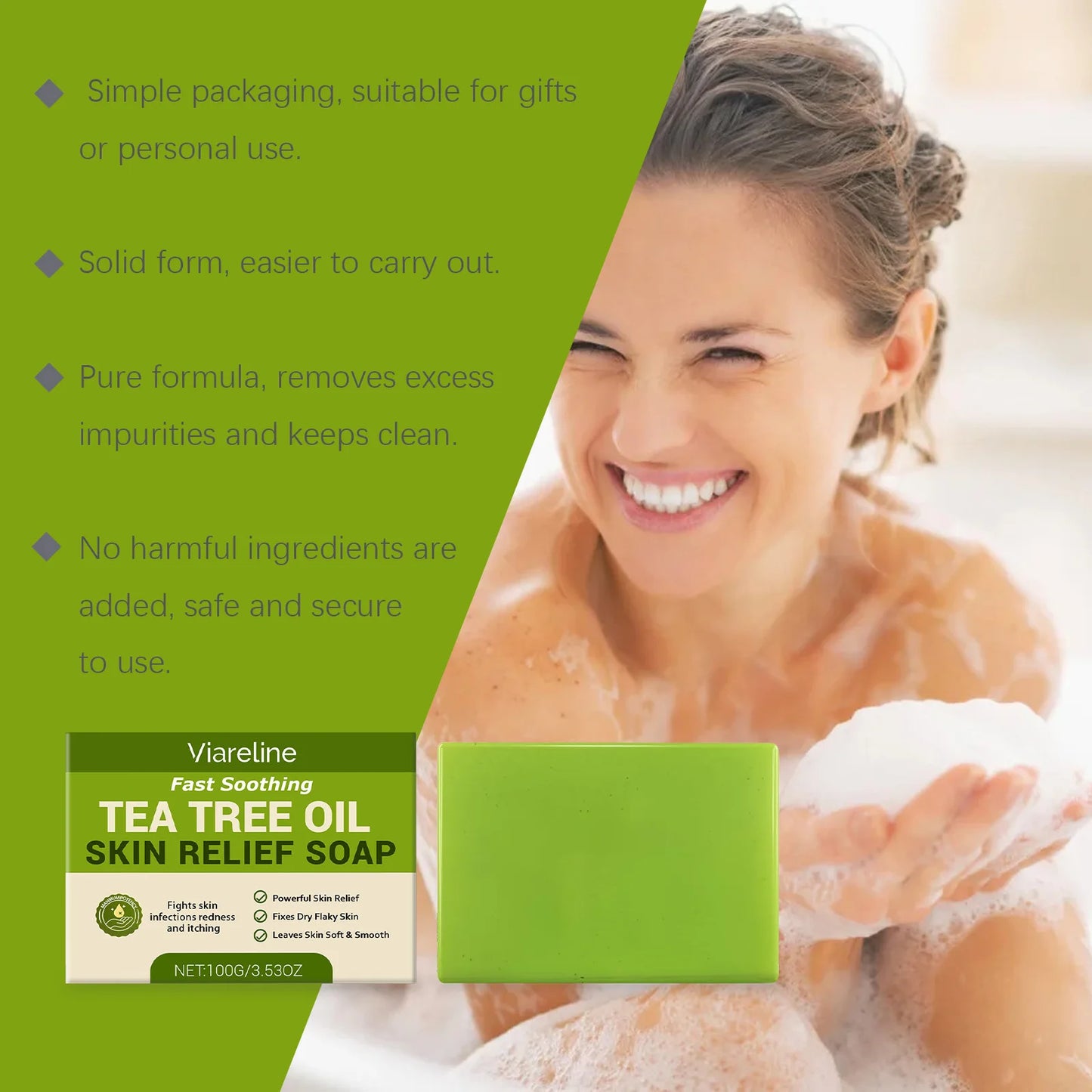 Tea Tree Oil Soap Bar – Deep Cleansing & Oil Control | 100g