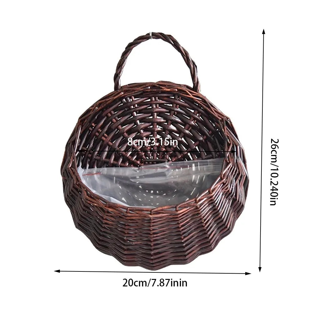 Handmade Wicker Hanging Flower Basket | Wall Planter