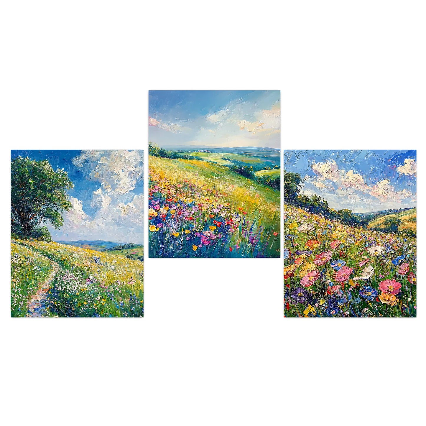 Wildflower Meadow Canvas Wall Art | Spring Landscape Print Canvas Wall Art Print Peaceful Pleasures Health and Wellness 01 15x20cm No Frame China Mainland