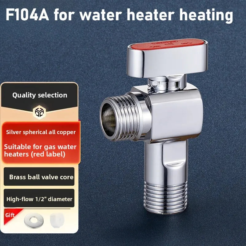 Brass High Flow Ball Valve – Angle Valve for Gas & Water Heater