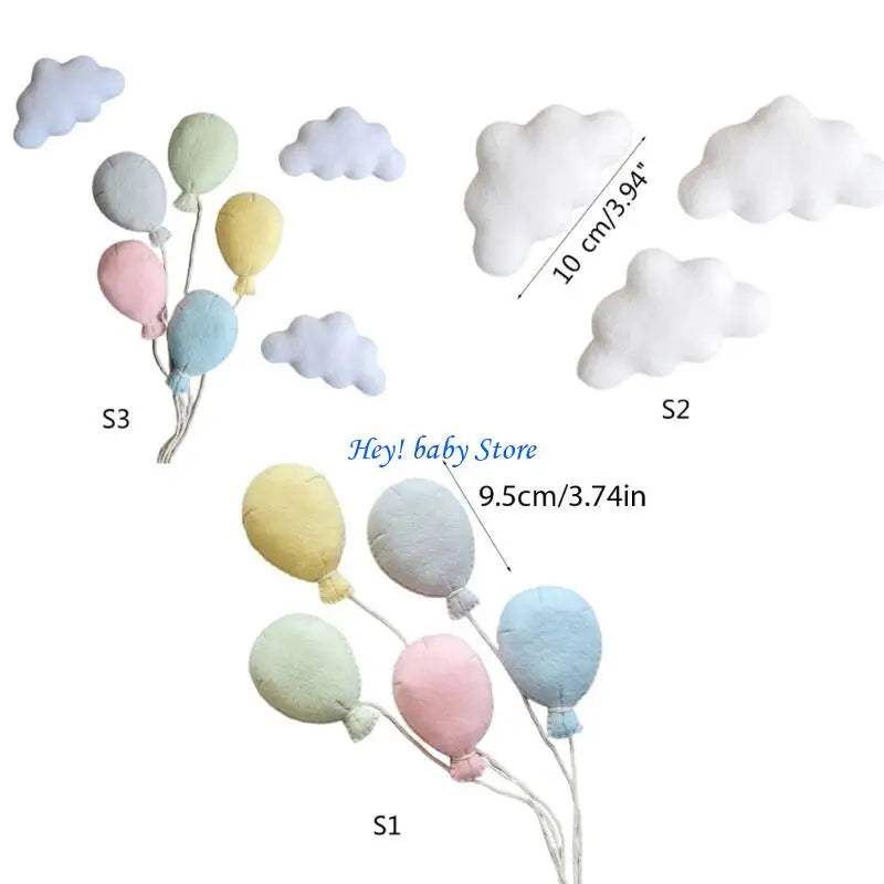 Newborn Photo Props – Felt Cloud & Balloon Baby Photoshoot Set