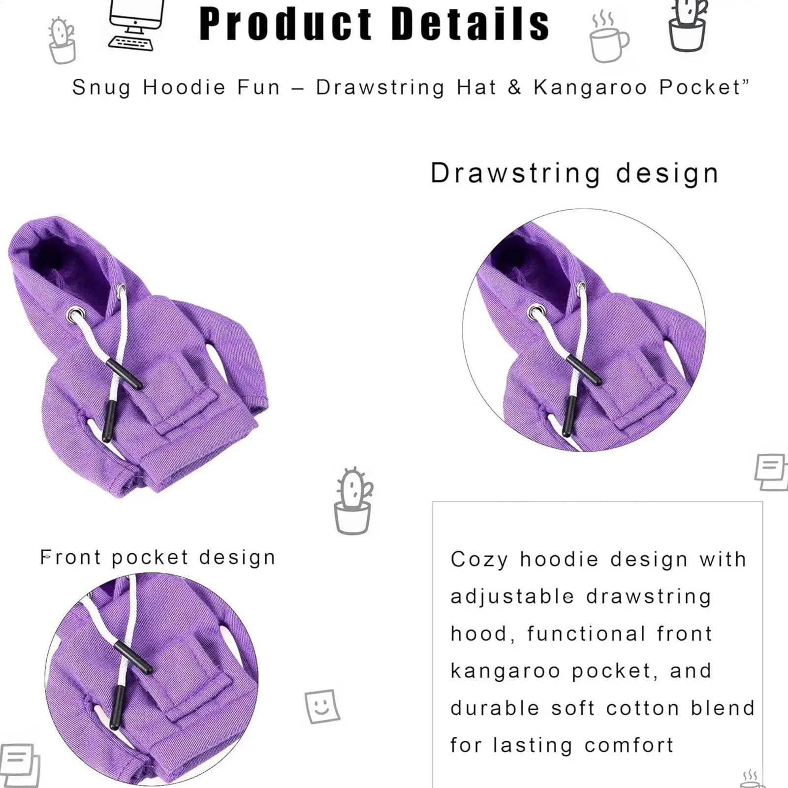 7 Inch Desk Geese Hoodies Outfit Tabletop Animal Costume Decor, Porch Outdoor Party Holiday Decoration Supplies Peaceful Pleasures Health and Wellness