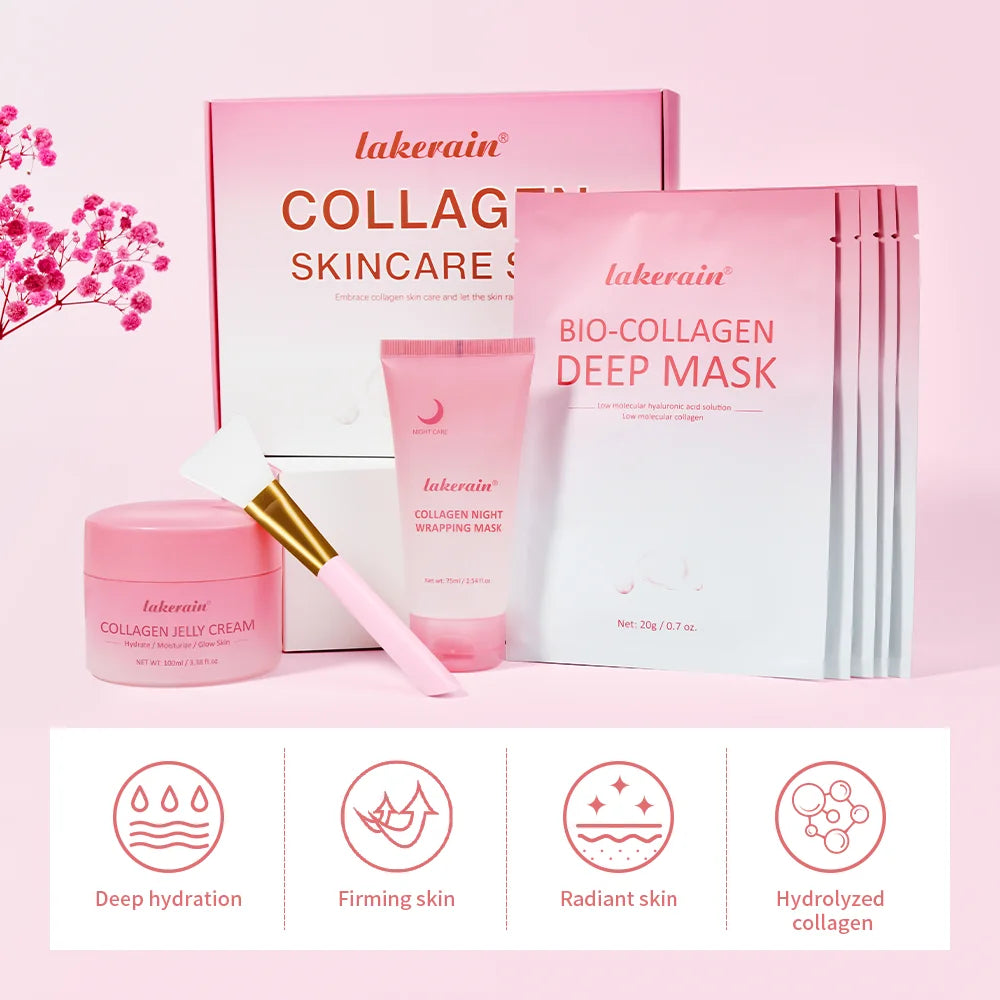 Collagen Night Mask & Jelly Cream Skincare Set – Deep Hydration