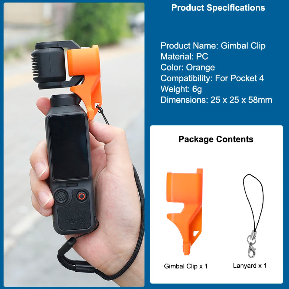 Gimbal Lock Clip For DJI Pocket 4 1:1 Mold Precision Fit Anti Shake Anti Loss Lanyard Ultra Light Four Color Options Available Peaceful Pleasures Health and Wellness