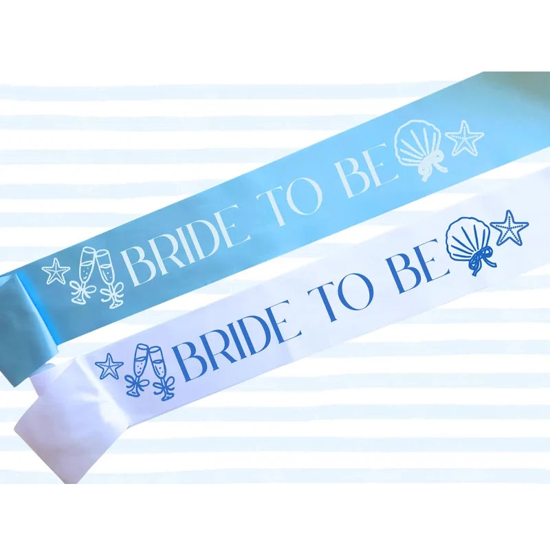 Bride To Be Beach Sash | Seashell Bachelorette Party Gift Bridal Party Sash Peaceful Pleasures Health and Wellness