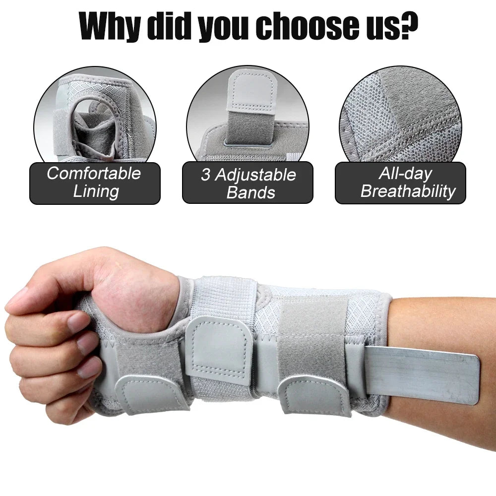 1PCSCarpal Tunnel Wrist Brace with Double Spring Support - Adjustable Night Brace for Arthritis,Stabilizer for Right/Left Hand Peaceful Pleasures Health and Wellness
