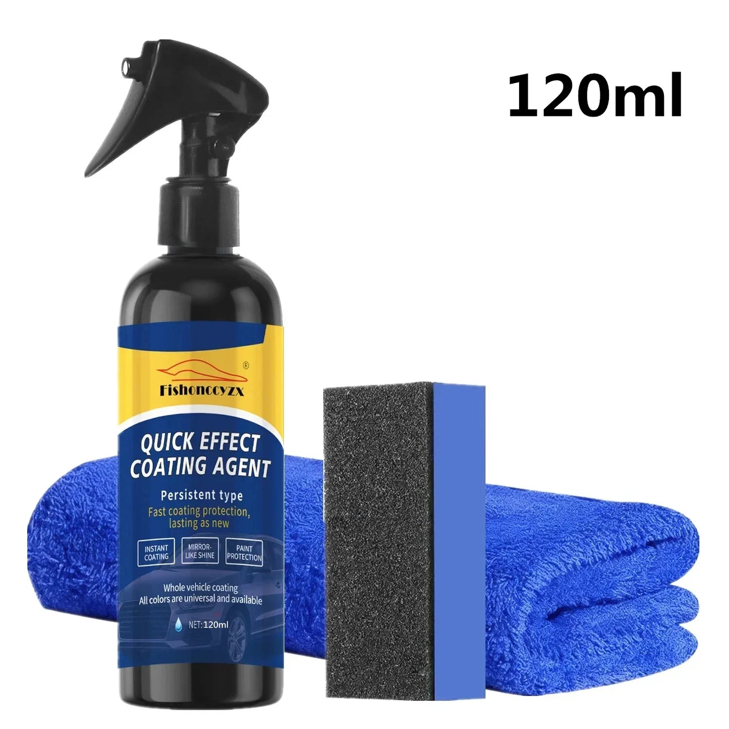 Car Coating Spray Quick Effect Coating Agent Coat Car Wax Car Scratch Wax Coating Spray Oil Film Emulsion Glass Cleaner Peaceful Pleasures Health and Wellness 120ml set