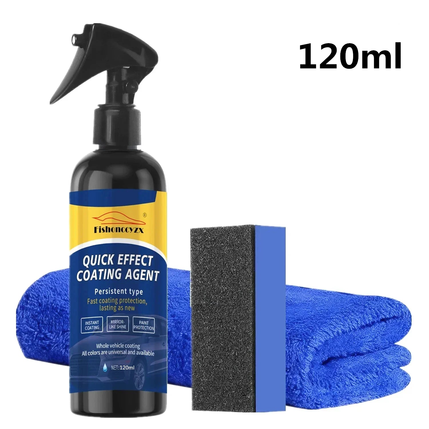 Car Coating Spray Quick Effect Coating Agent Coat Car Wax Car Scratch Wax Coating Spray Oil Film Emulsion Glass Cleaner Peaceful Pleasures Health and Wellness 120ml set