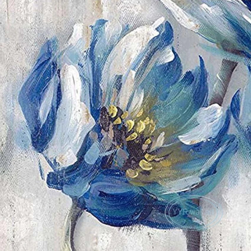 Pure Handmade Flower Oil Painting Wall Decoration Art Canvas Poster Frameless Acrylic Hanging Painting Living Room Bedroom Porch Peaceful Pleasures Health and Wellness