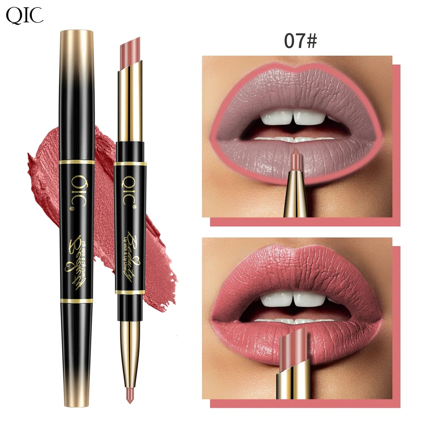 QIC Matte Velvet Lip Liner Pencil – Long-Lasting Contour