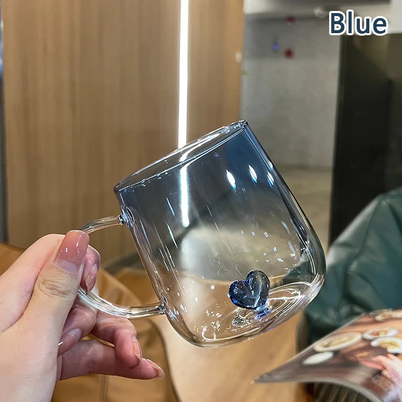Love Gradient Glass Couple Mug 400ml – Romantic Gift Idea