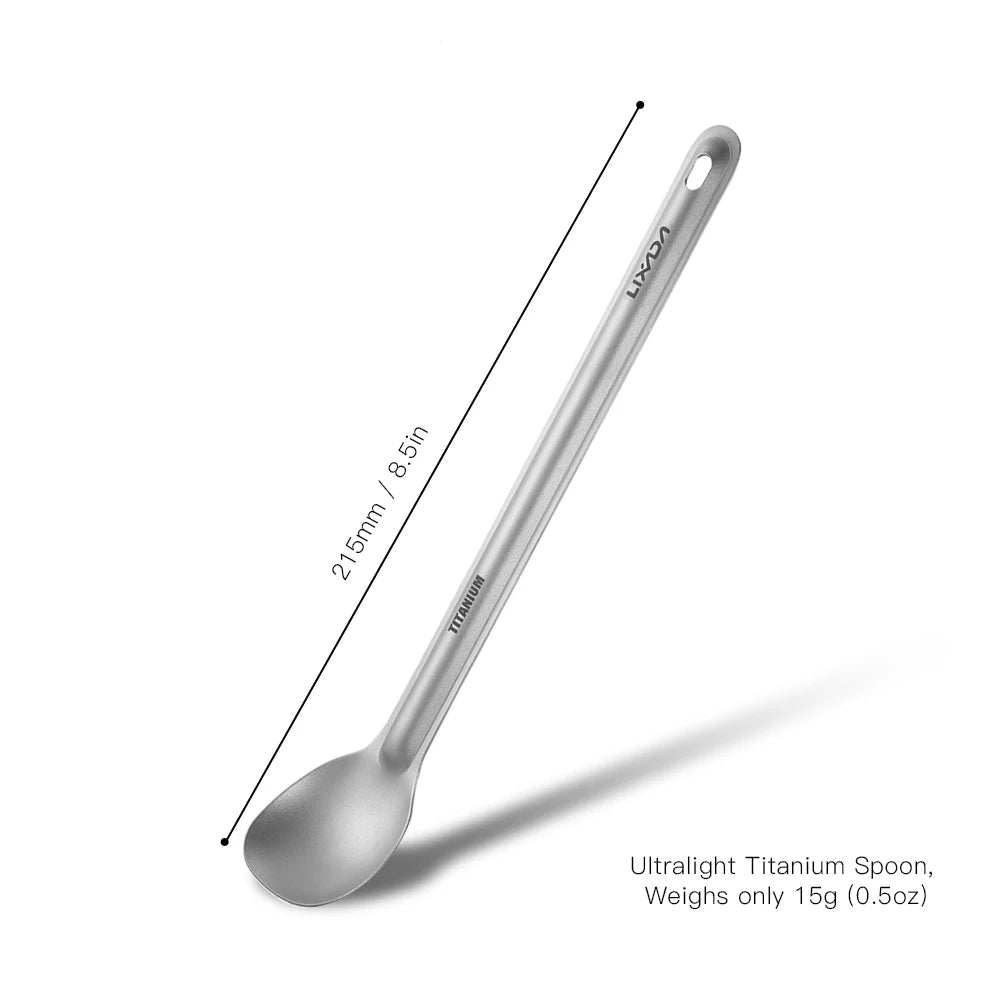 Lixada Portable Dinner Spoon Cutlery Camping Backpacking Picnic