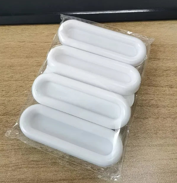 4Pcs Self-adhesive Door Knobs Oval Door Handles for Interior Doors Glass Window Cabinet Drawer Non-slip Grip Auxiliary Handles Peaceful Pleasures Health and Wellness White 4pcs