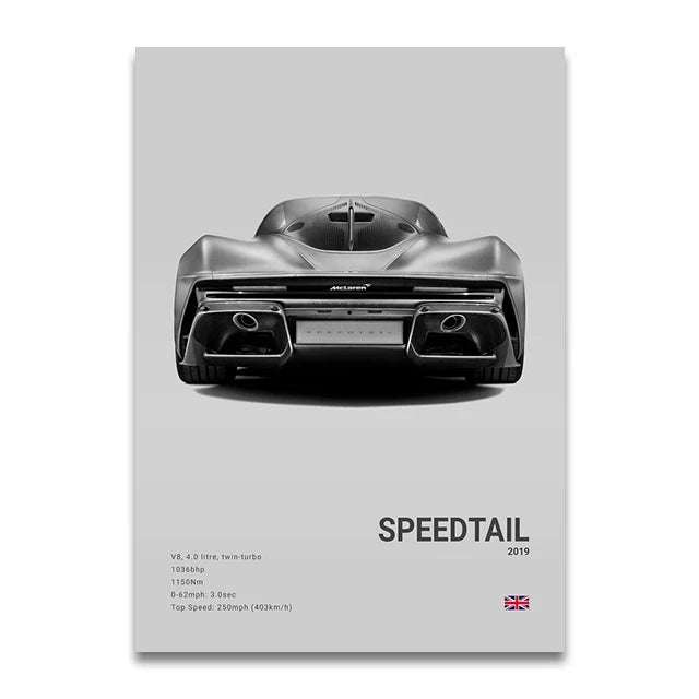 SENNA 720S ARTURA Canvas Wall Art Print Poster P1 765LT Supercar Decorative Painting Modern Home Decor Car Lover Gift Unframed Peaceful Pleasures Health and Wellness SW10909 20x30cm