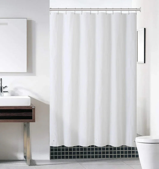 180-230cm Shower Curtains Waterproof Heavy Duty Thick Fabric Bath Curtain for Hotel Bathroom Bathtub Solid White Private Cover Peaceful Pleasures Health and Wellness