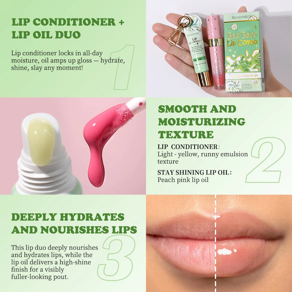 Lip Oil Lipstick Set Long Lasting Hydration Lightweight Texture Natural Lipgloss Lip Deeply Moisturizing Lip Makeup Cosmetics Peaceful Pleasures Health and Wellness