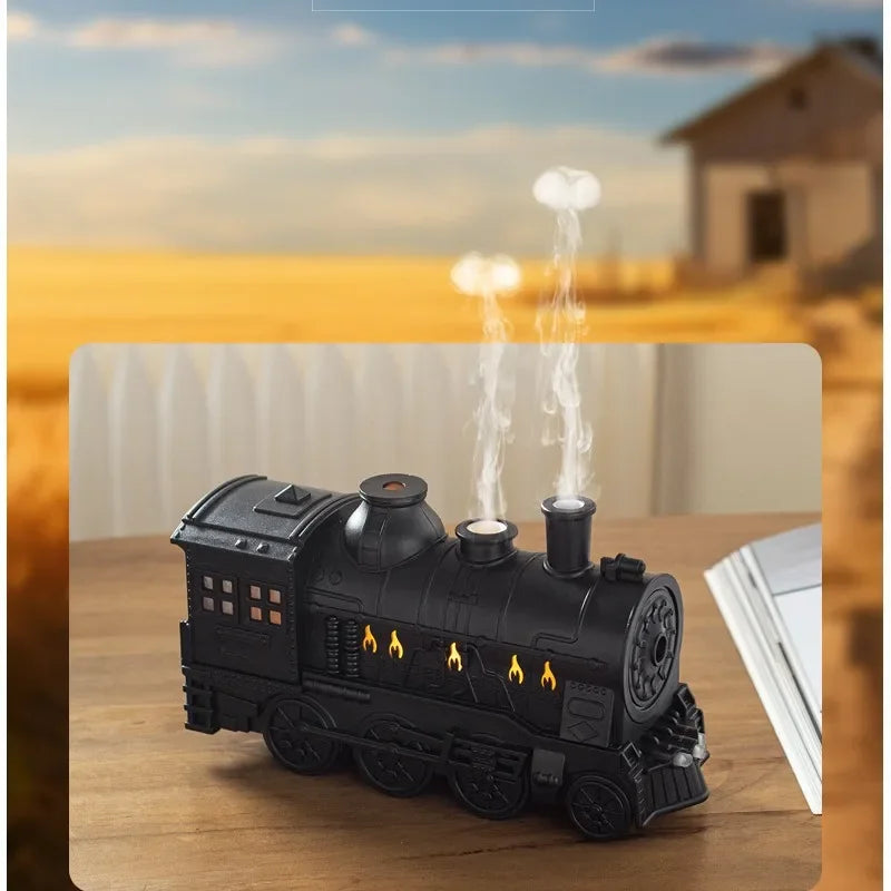NEW Mini Train Shape Essential Oil Diffuser with Light Cool Mist Air Humidifier Aromatherapy Diffuser for Home Office Bedroom Peaceful Pleasures Health and Wellness