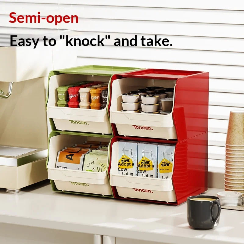 Adjustable Space Saving Stackable Multifunctional Desktop Tea Coffee Bags Snacks Organizer Rack for Home Office Use Peaceful Pleasures Health and Wellness