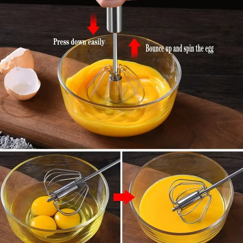 Stainless Steel Hand Whisk with Beech Wood Handle – 9 Styles