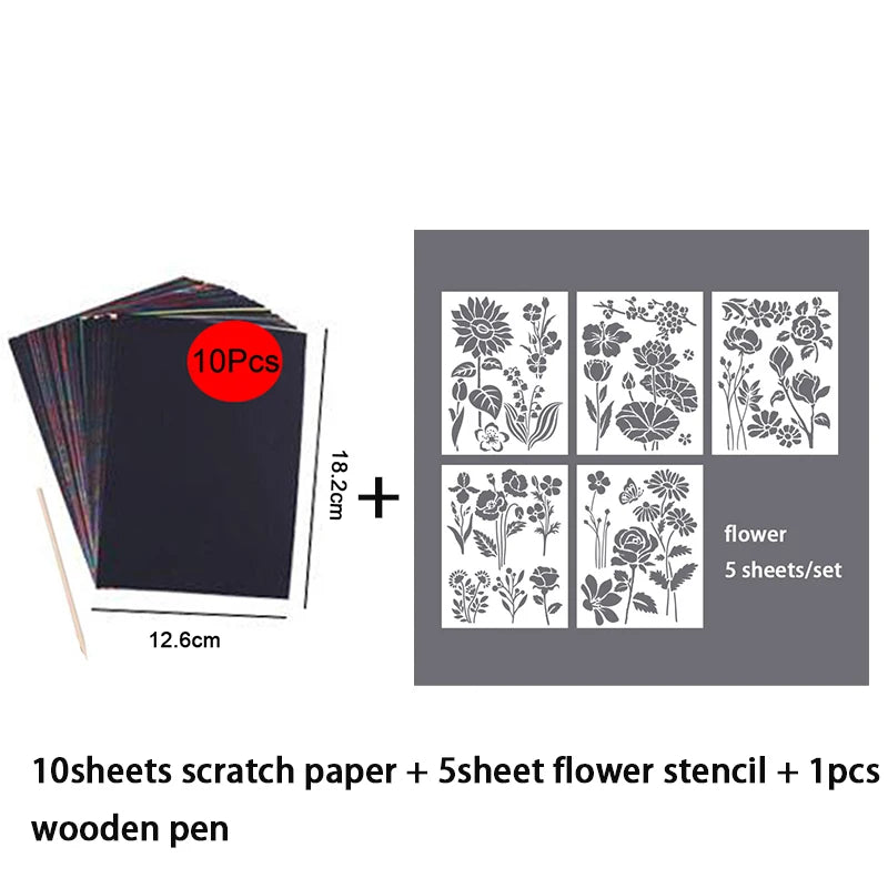 Floral Painting Templates Children Flower Leaf Butterfly DIY Drawing