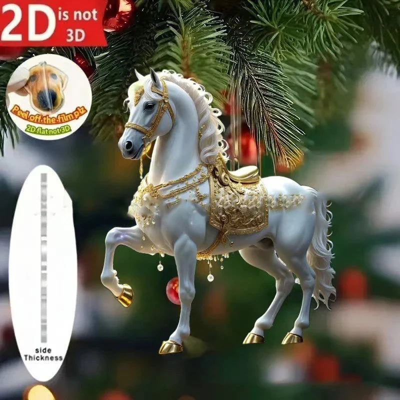 Golden Acrylic Horse Keychain Pendant – Car & Bag Charm Gift