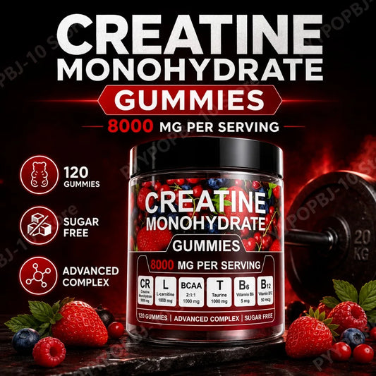 Sugar-Free Creatine Monohydrate Gummies 8000mg + Vitamins Creatine Gummies Peaceful Pleasures Health and Wellness