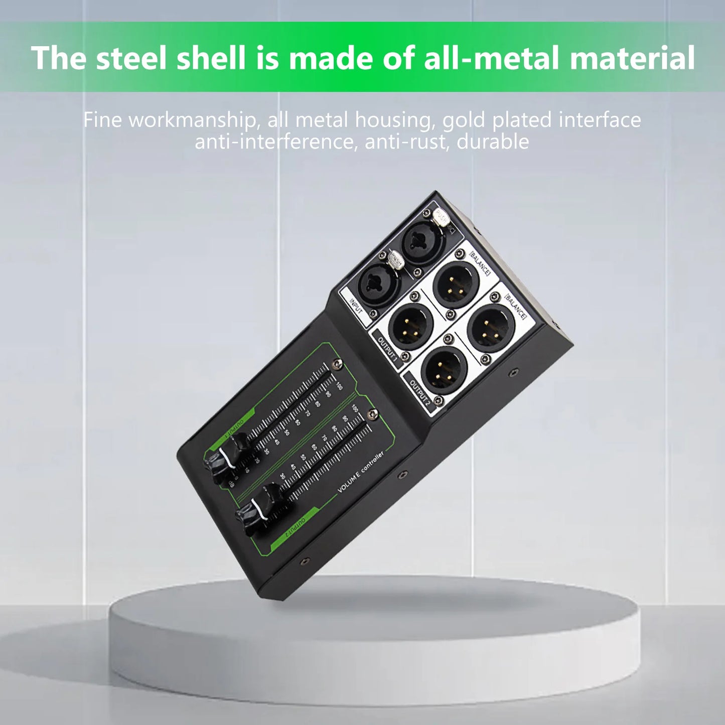 Metal Precise Sound Adjuster Plug Play Stereo XLR Input Output