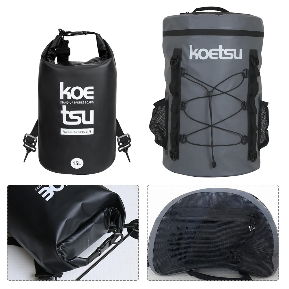 15/40L Paddle Board Bag Large Capacity Paddle Board Deck Bag Dry Bag for Stand-Up Paddleboard and Kayaking Accessories Peaceful Pleasures Health and Wellness