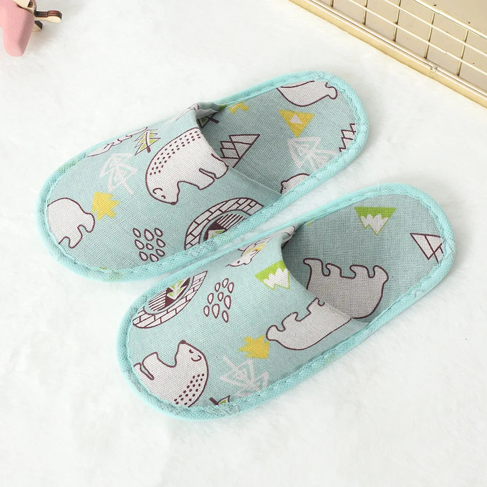 Kids Cartoon Disposable Non-Slip Slippers | Hotel Travel Shoes