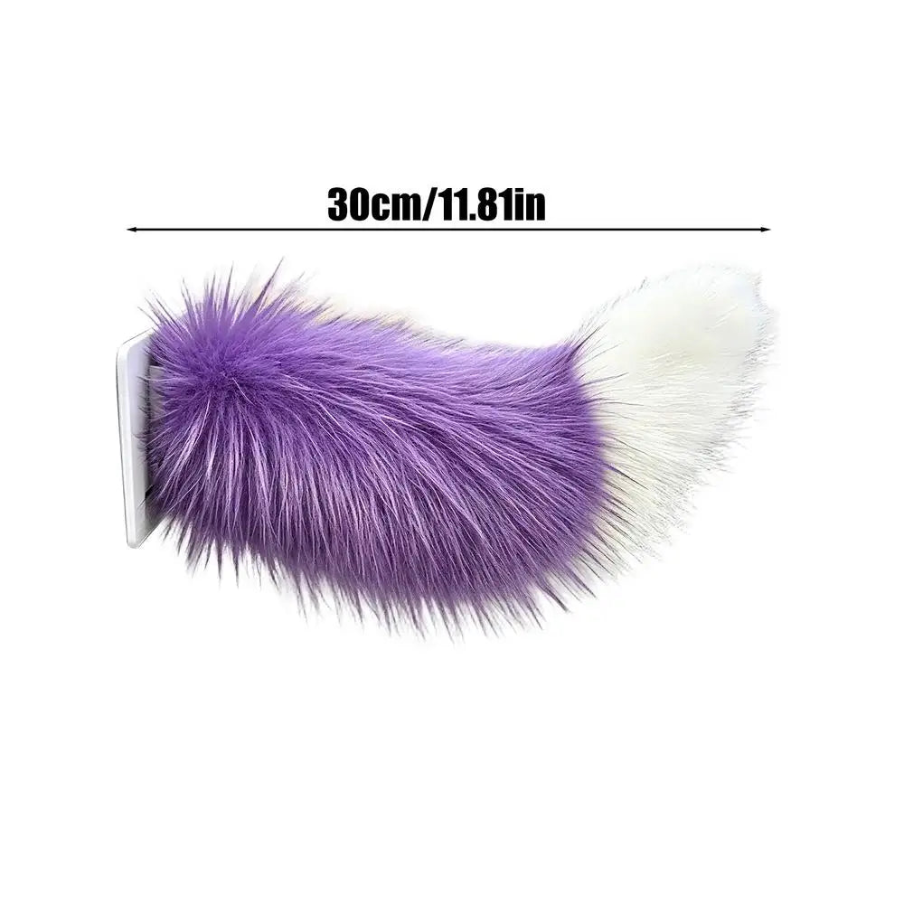 Electric Wagging Plush Tail Car Decoration | Remote Control Faux Fur