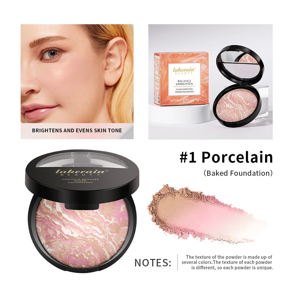 Demi Matte Natural Finish Baked Brighten Color Correcting Powder Foundation Buildable Light to Coverage Oil Control Makeup Peaceful Pleasures Health and Wellness color 1