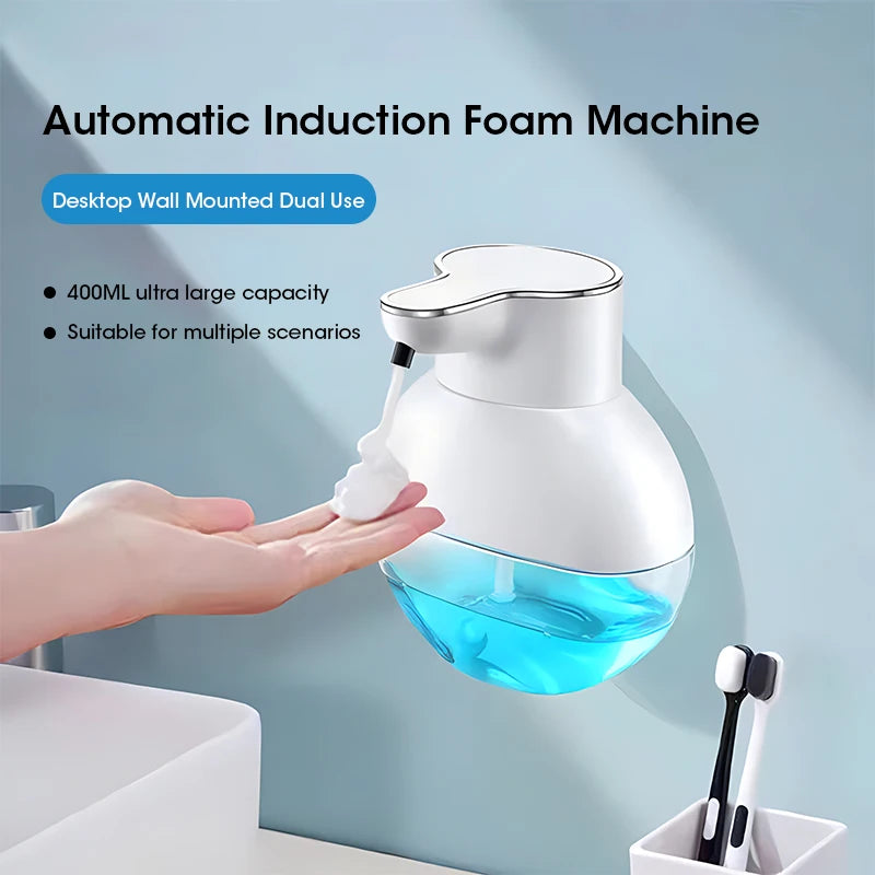Touchless Automatic Foam Soap Dispenser 400ml Smart Hand Washing Machine With ABS Material USB Charging Foam Droplets Peaceful Pleasures Health and Wellness