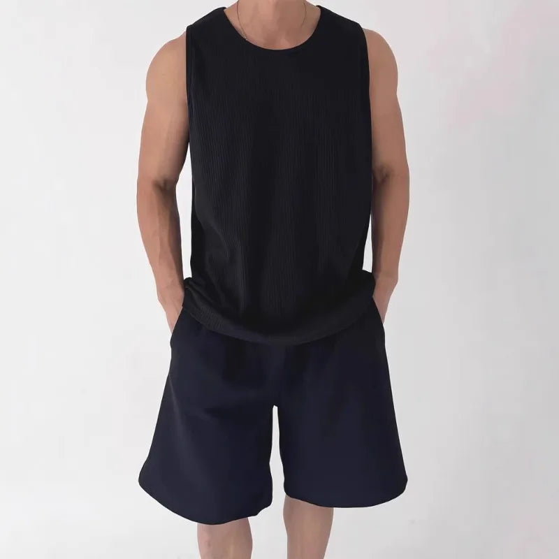 Men's Waffle Knit Tank Top | Loose Sleeveless Summer Vest