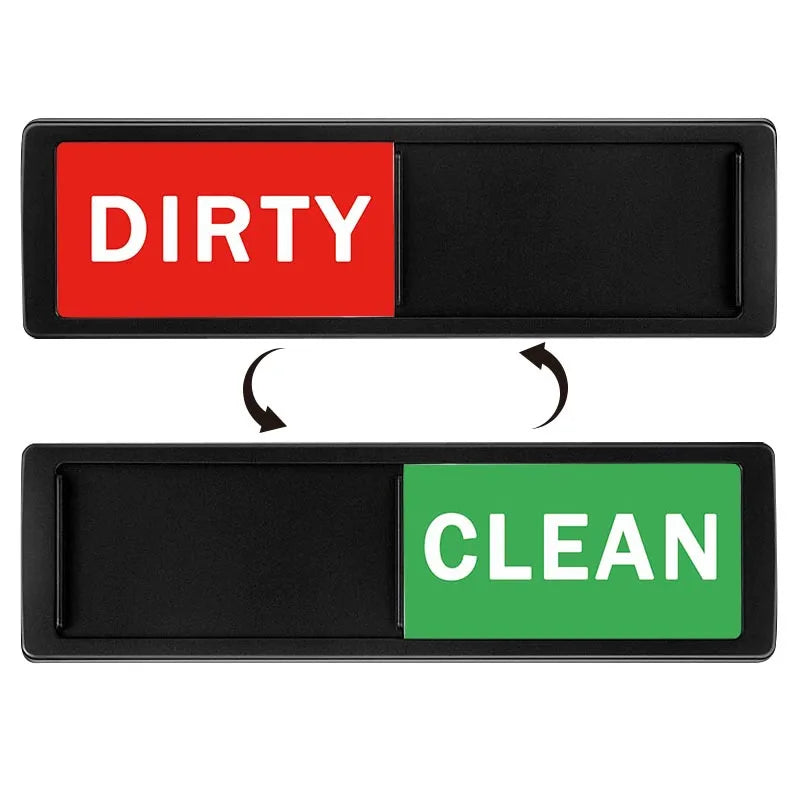 Dishwasher Magnet Clean Indicator Sign Dishwasher Clean Dirty Reminder Cleaning Instruction Sign Peaceful Pleasures Health and Wellness black--red