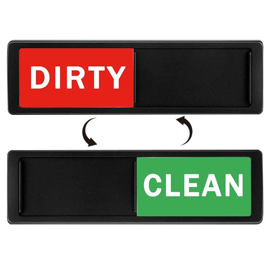 Dishwasher Magnet Clean Indicator Sign Dishwasher Clean Dirty Reminder Cleaning Instruction Sign Peaceful Pleasures Health and Wellness black--red