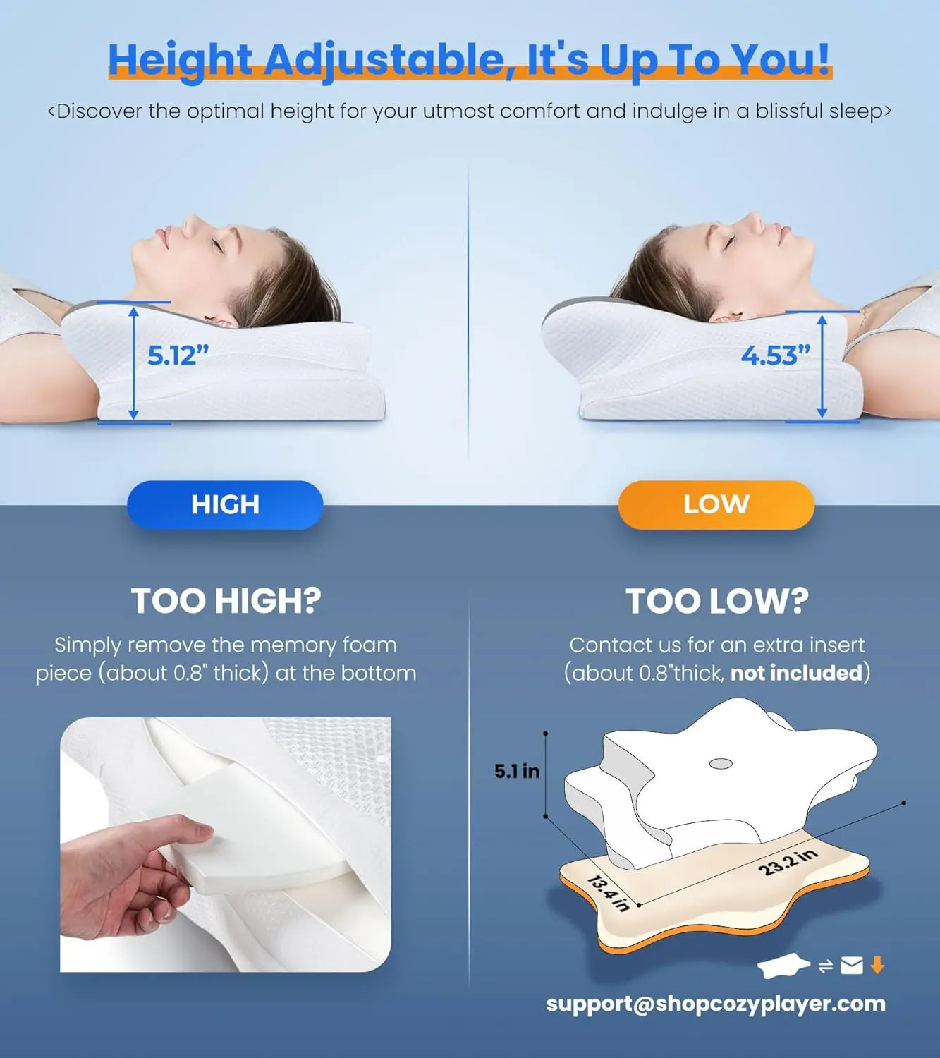 Ultra Pain Relief Cooling Pillow for Neck Support Adjustable Cervical Pillow Cozy Sleeping Ergonomic Contour Memory Foam Pillows Peaceful Pleasures Health and Wellness